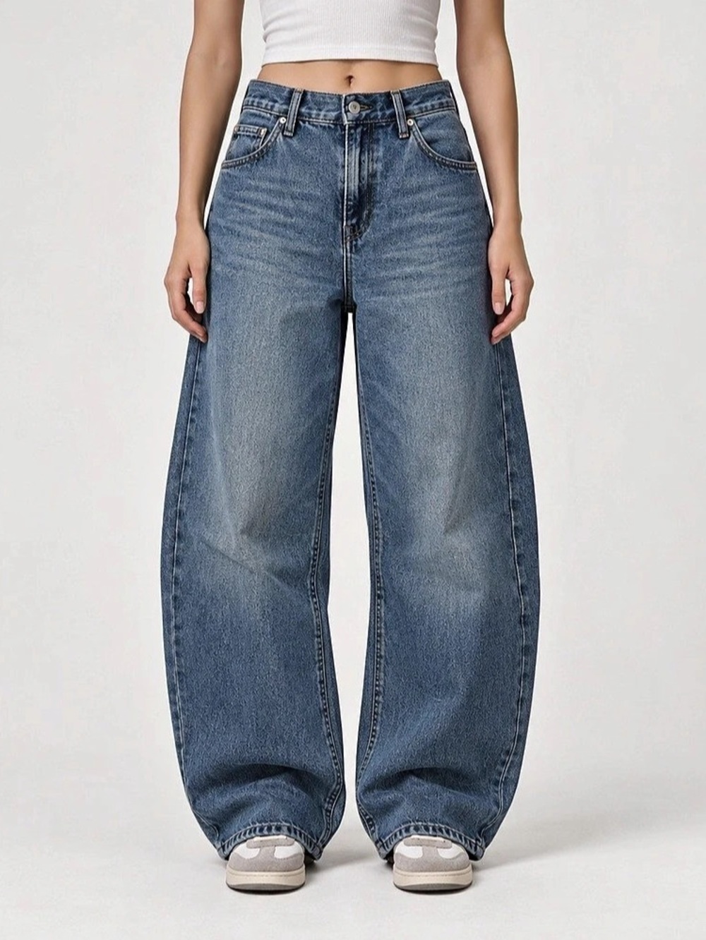 UNIQLO barrel Jeans Wide Leg Jeans in Blue Waist 25in